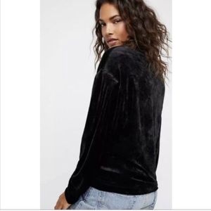 Free People We the Free Milan Crushed Velvet top in black